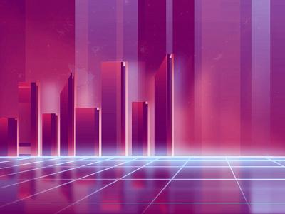 Cyber testing 80 city gradient illustration newretro