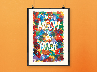 Moon & Back: Poster art design graphic graphic design illustration jelly bean poster type typography vector
