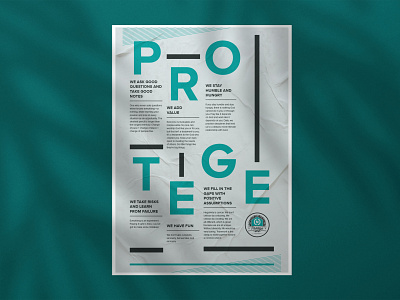 Protégé Program - Core Values Poster graphic design poster print typography