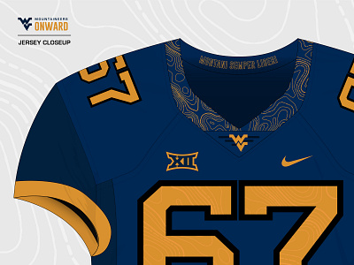 Onward Uniform Home Jersey branding design graphic design illustration sports typography vector west virginia wvu