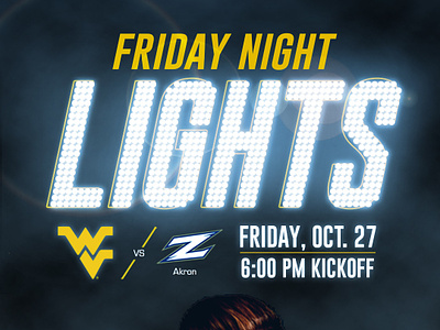 WVU Men's Soccer: Friday Night Lights - Announcement Graphic