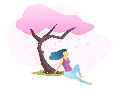 Natural Treatment for Period Pain illustration lady tree
