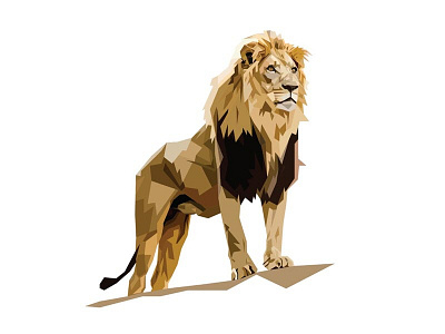 Lion - Panthera Leo, April 2017 adobe animal design geometric geometric animal geometric shapes illustrator lion shapes