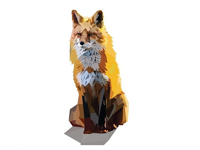 Fox - Vulpes Vulpes, March 2017. adobe animal design fox geometric geometric animal geometric shapes illustrator shapes