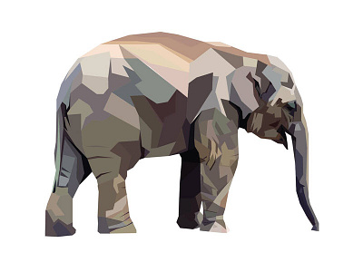 Elephant - Loxodonta, May 2017 adobe animal design elephant geometric geometric animal geometric shapes illustrator shapes