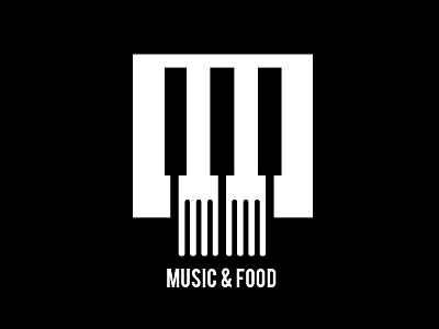 Music And Food Logo brand branding creative design dribbble food graphic logo minimal music negativespace shot