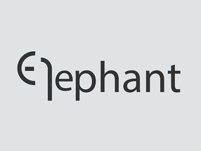 Elephant wordmark animals brand branding creative design dribbble graphic logo mark minimal negativespace shot