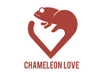 Chameleon Love Logo animals brand branding creative design dribbble graphic logo mark minimal negativespace shot