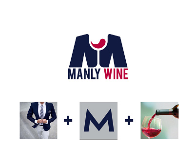 Manly Wine Logo albania brand branding creative design dribbble graphic logo mark minimal negativespace shot