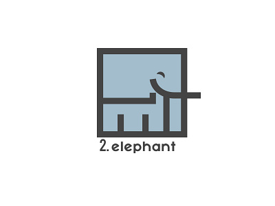 Elephant Square Logo animals brand branding creative design dribbble graphic logo mark minimal negativespace shot