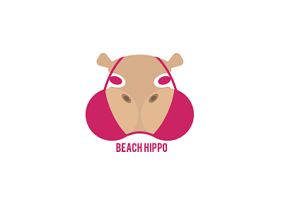Beach Hippo Logo animals brand branding creative design dribbble graphic invite invites logo minimal negativespace