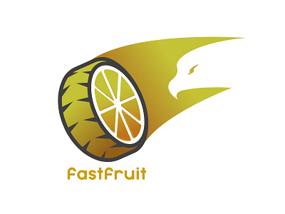 Fast Fruit Logo brand branding creative design dribbble eagle lemon logo mark minimal negativespace tire