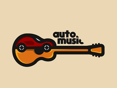 Auto Music logo brand branding car creative graphicdesign guitar logo love mascot music photography skull