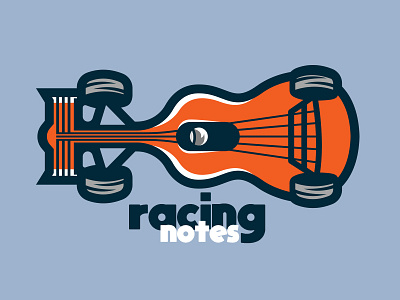Racing Notes logo. brand branding car creative creativity formula graphicdesign guitar logo mascot music race