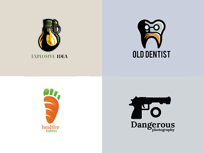Behance Project branding bulb camera carrot clever creative gun illustration logo mascot smart tooth