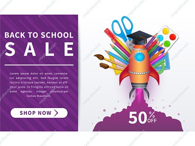 Back to school sale banner