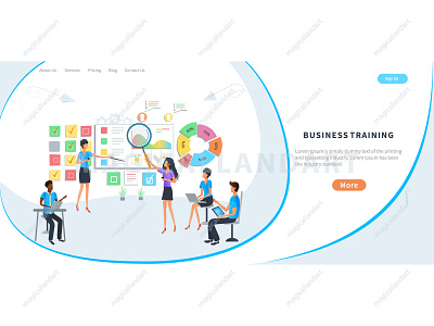 Business meeting, online training courses