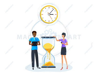 Efficiency work time management hourglass efficiency finance magicallandart man management meeting office optimization organize people plan process productive project schedule strategy task time woman work