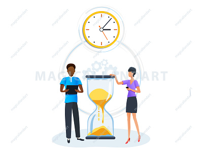 Efficiency work time management hourglass