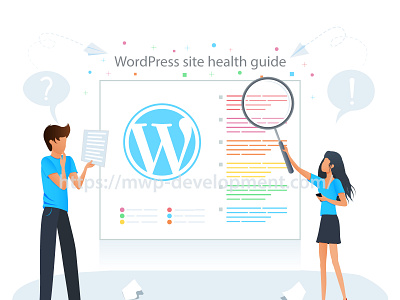 Wordpress site health guide design flat guide health illustration magicallandart seo site vector wordpress
