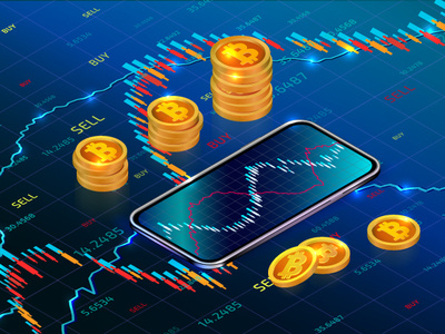 Cryptocurrency stock exchange concept with mobile app adobe illustrator app bitcoin cryptocurrency design exchange flat forex forex trading icon illustration illustrator investment iphone x isometric smartphone stock market vector web website