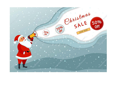 Promotional banner with Santa Claus adobe illustrator banners claus cute design discount eve flat holiday new sales santa shop shopping snow snowflake store vector winter year