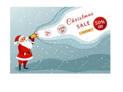 Promotional banner with Santa Claus