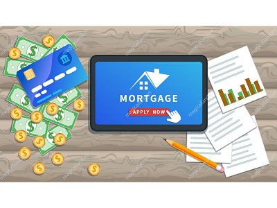 Mortgage loan online, buy real estate accounting agent audit business card cash chart magicallandart managment marketing money mortgage mortgage loans online payment service tablets tax vector web