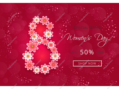 Womens day sale banner 8 banner day design discount flat frame gift greeting happy holiday love magicallandart march offer sale shop shopping vector woman