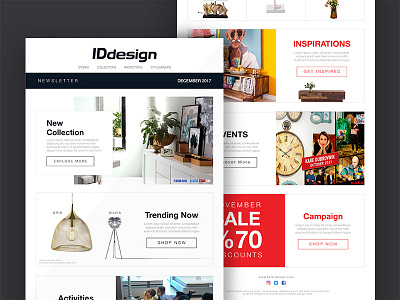 Online Newsletter Layout design email page furniture future navigation newsletter shopping typography ui ux