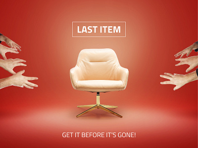 LAST ITEM advertising campaign chair creative final furniture item last print red retouch