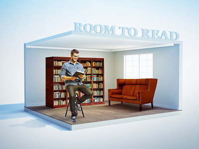 Room to read ad artwork campaign print read retouch room visual