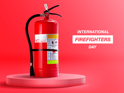 Firefighters Day ad illustration red retouch retouching social