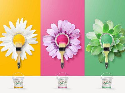 Paints Key Visuals ad adveristing advert arab colors creative flower fresh natural paints print rose saudi