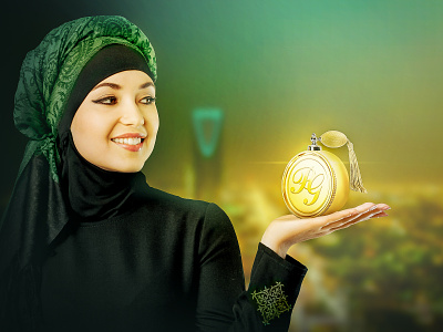 Saudi Women's Day ad advertsing arab fashion fragrance perfume photo manipulation print retouch saudi saudi arabia shine women womens day