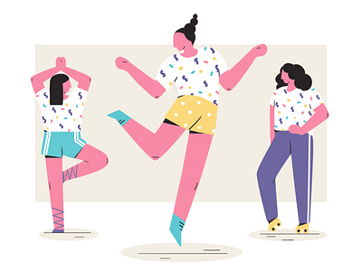 Activities character dance design girl illustration sport yoga