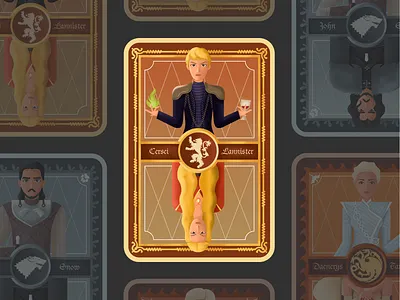 Character card for game of thrones——Cersei card cersei character flat game of thrones illustration ui