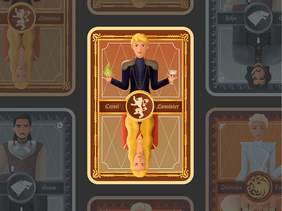 Character card for game of thrones——Cersei card cersei character flat game of thrones illustration ui