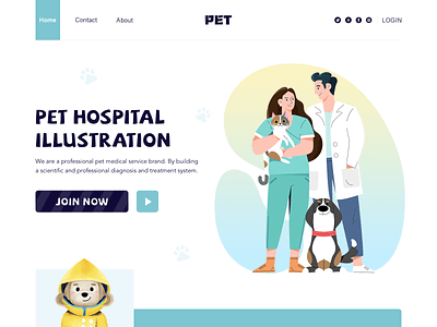 Pet Hospital Illustration character flat hospital illustration pet ui web
