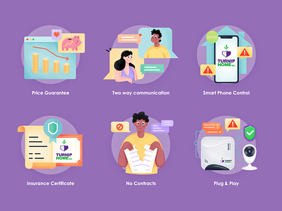 Illustration Icons branding card character chat flat icon illustration insurance price ui web