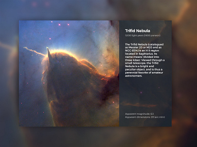 Universe card -Trifid Nebula black color dark light nebula photo space star stars universe