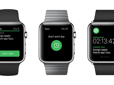 Watch time/project management app app apple apple watch black glance green task watch