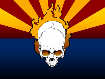 Az Flag arizona flag hot skull