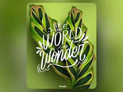 Lettering Art illustration, Wonder, Alejandra Morales art art direction design drawing graphic design illustration lettering letters plants procreate