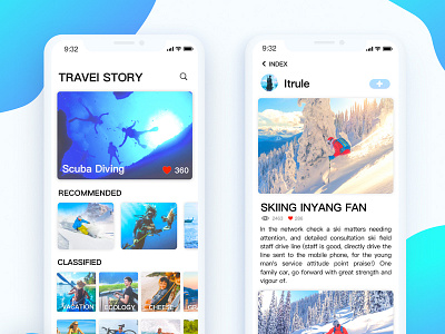 Travel story app design