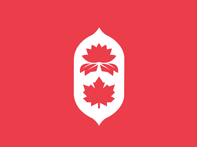India + Canada Icon canada india red taj mahal white