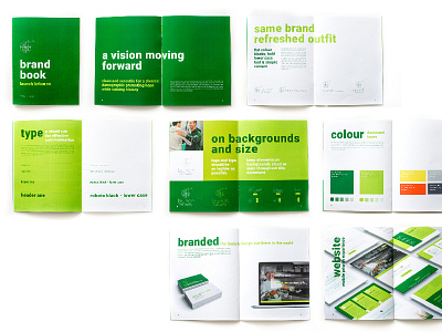 Launch Brand Refresh brand manual branding green typography