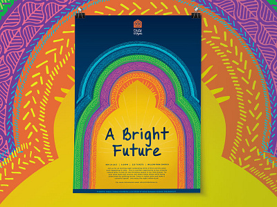 A Bright Future Banquet colour event india pattern poster