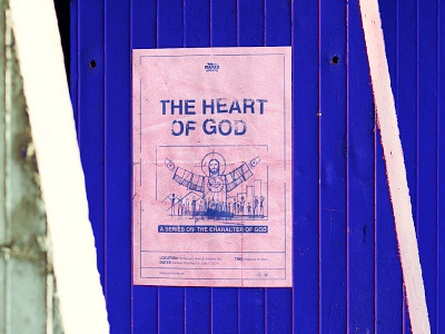 Heart of God Series Design - Poster blue flyer god pink