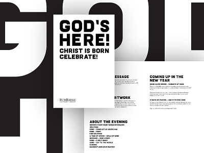 God's Here Christmas Celebration Design advent booklet christmas sans serif